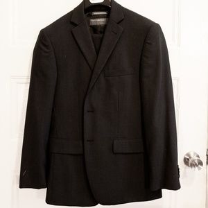 3 Piece Perry Ellis Charcoal Suit (38s; 32/30)